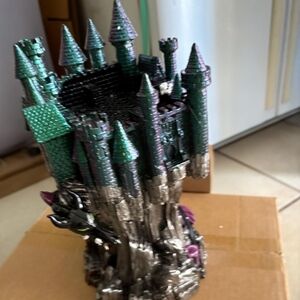 Maleficent Dragon Castle Pedestal 3 wick candle holder